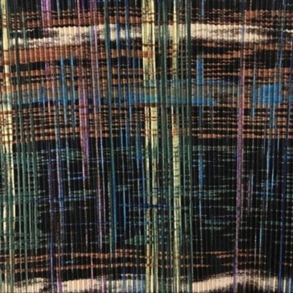 VINTAGE 90s Green/Black Plissé Pleated Abstract Plaid Shell Tank Top Small - Picture 4 of 5